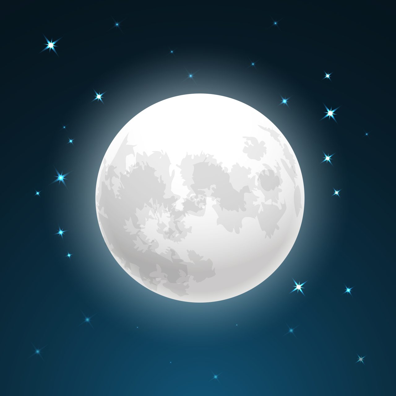 满月近距离和恒星周边矢量图