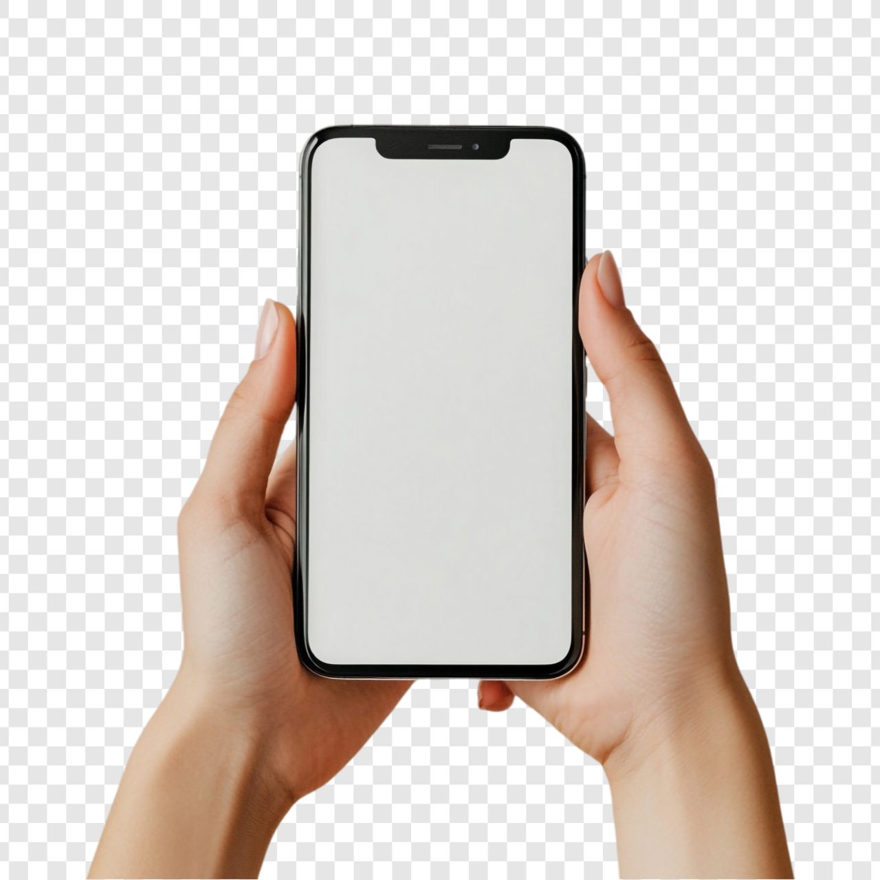 双手持智能手机模型